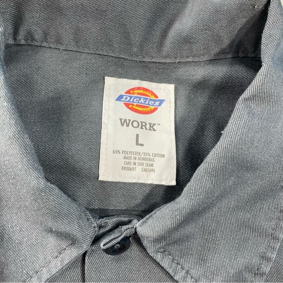 Dickies Cropped Work Shirt Long Sleeve Traditional Fit Men's Sz L - Picture 4 of 7